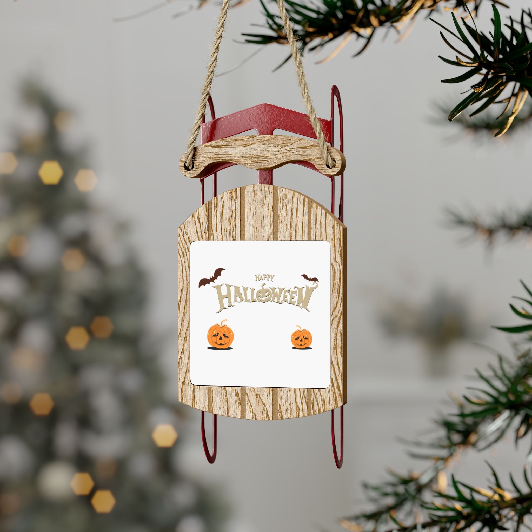 Happy Halloween with Pumpkin | Sled Ornaments